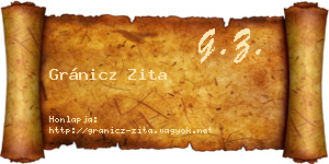 Gránicz Zita névjegykártya